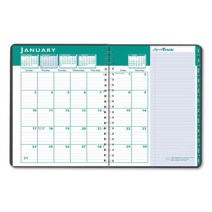 Express Track Recycled Weekly Appointment Book/Monthly Planner, 11 x 8.5, Black Cover, 13-Month (Jan to Jan): 2023 to 2024