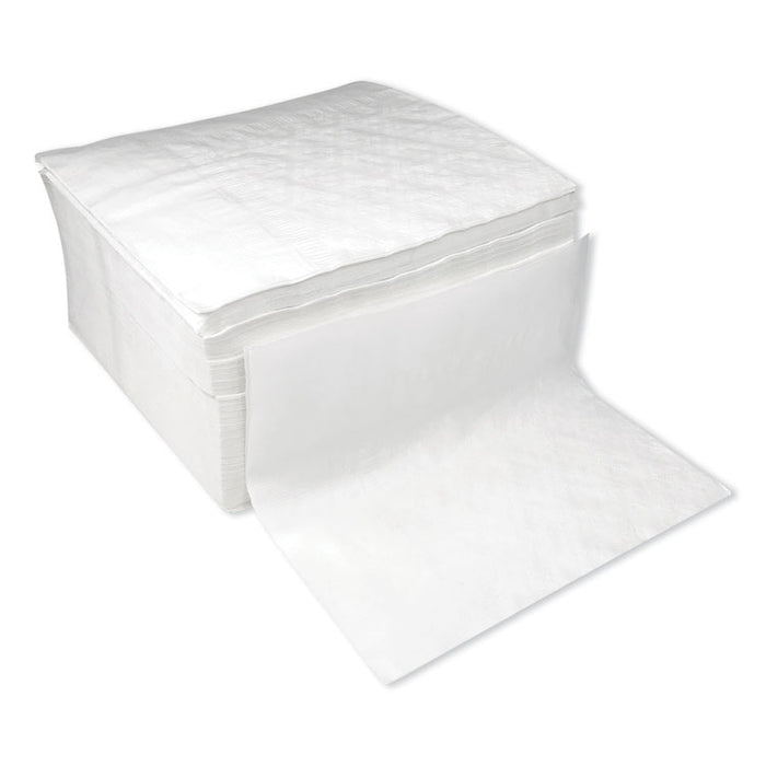 Dinner Napkin, 1-Ply, 17 x 17, White, 250/Pack, 12 Packs/Carton