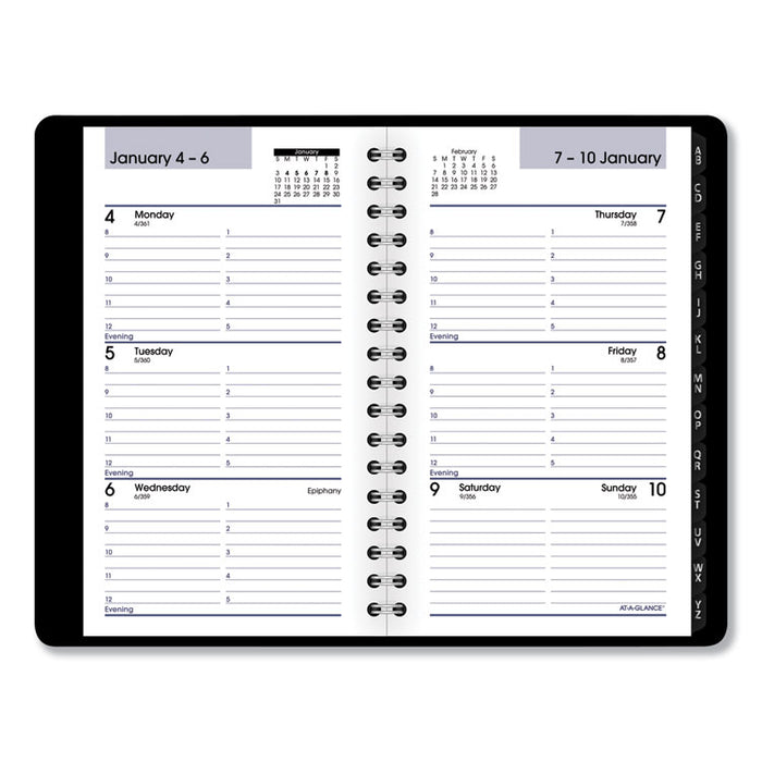 DayMinder Weekly Pocket Appointment Book with Telephone/Address Section, 6 x 3.5, Black Cover, 12-Month (Jan to Dec): 2023