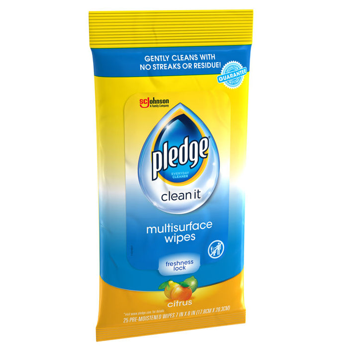 Multi-Surface Cleaner Wet Wipes, Cloth, 7 x 10, Fresh Citrus, 25/Pack