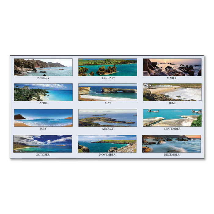 Earthscapes Recycled Monthly Desk Pad Calendar, Coastlines Photos, 18.5 x 13, Black Binding/Corners,12-Month (Jan-Dec): 2023