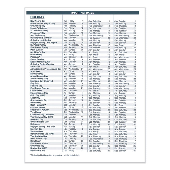 One-Year Monthly Hard Cover Planner, 11 x 8 1/2, Black, 2020