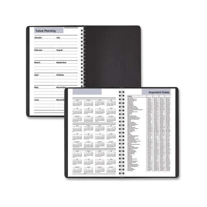 Daily Appointment Book with15-Minute Appointments, 8 x 4 7/8, Black, 2020