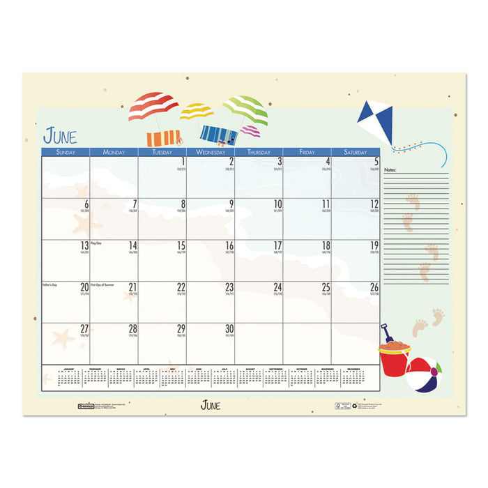 Earthscapes Seasonal Desk Pad Calendar, 18 1/2 x 13, 2020