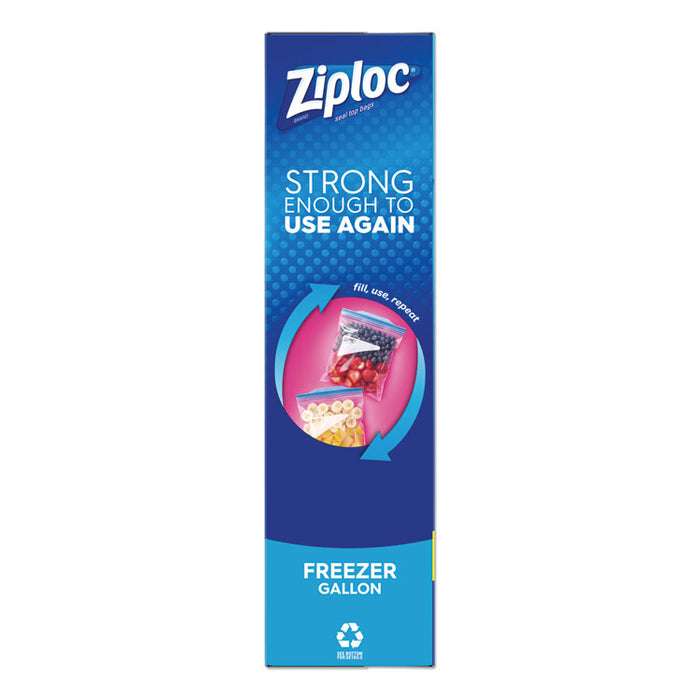 Zipper Freezer Bags, 1 gal, 2.7 mil, 9.6" x 12.1", Clear, 28/Box
