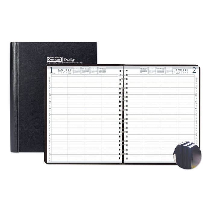 Executive Series Four-Person Group Practice Daily Appointment Book, 11 x 8.5, Black Hard Cover, 12-Month (Jan to Dec): 2023