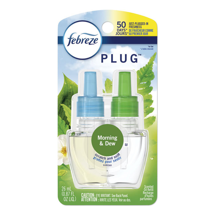 PLUG Air Freshener Refills, Morning and Dew, Formerly Meadows and Rain, 0.87 oz