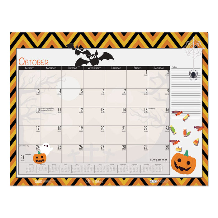 Recycled Desk Pad Calendar, Earthscapes Seasonal Artwork, 22 x 17, Black Binding/Corners,12-Month (Jan to Dec): 2023