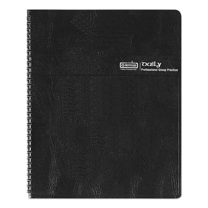Four-Person Group Practice Daily Appointment Book, 11 x 8 1/2, Black, 2020