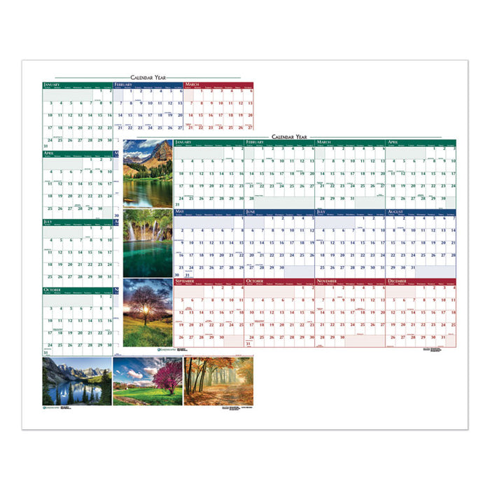 Earthscapes Recycled Reversible/Erasable Yearly Wall Calendar, Nature Photos, 24 x 37, White Sheets, 12-Month (Jan-Dec): 2023