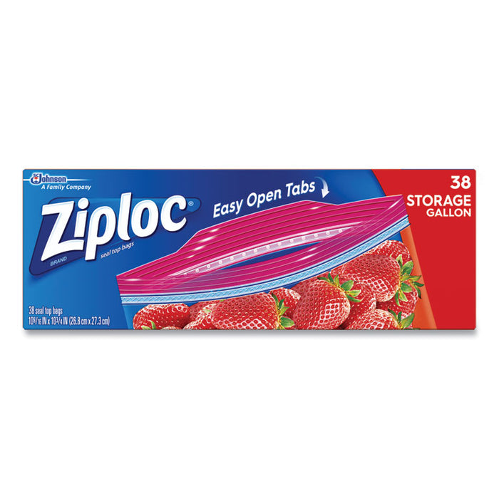 Double Zipper Storage Bags, 1 gal, 1.75 mil, 10.56" x 10.75", Clear, 342/Carton