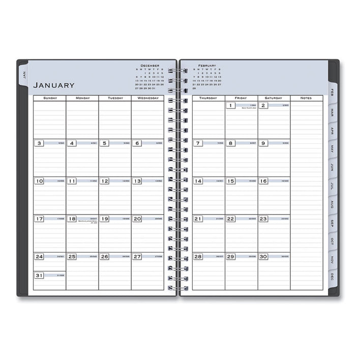 Passages Weekly/Monthly Planner, 8 x 5, Charcoal Cover, 12-Month (Jan to Dec): 2023