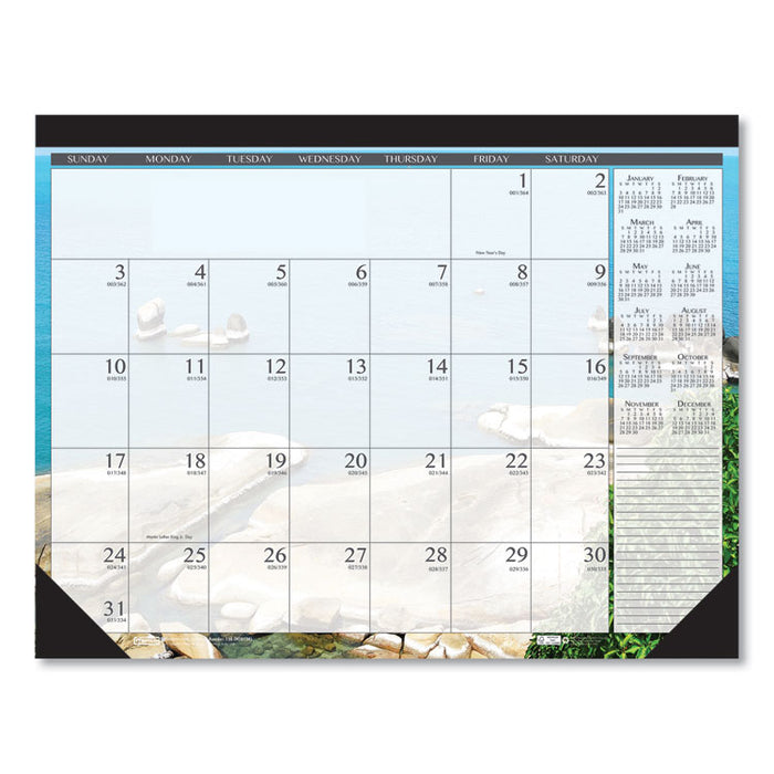 Earthscapes Seascapes Desk Pad Calendar, 18 1/2 x 13, 2020