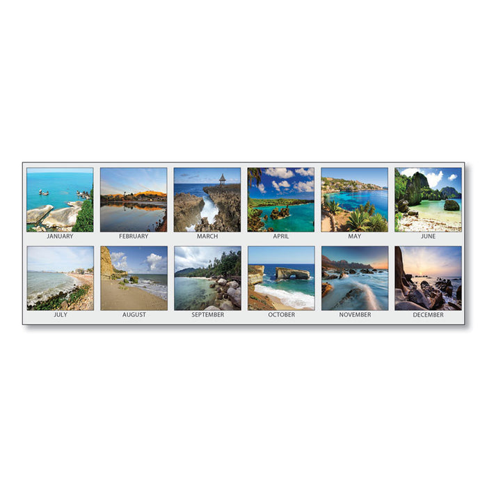 Earthscapes Seascapes Desk Pad Calendar, 18 1/2 x 13, 2020