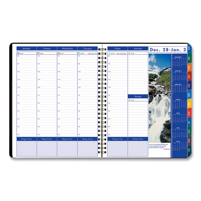 Earthscapes Recycled Weekly/Monthly Appointment Book, Landscape Photos, 11 x 8.5, Black Soft Cover, 12-Month (Jan-Dec): 2023