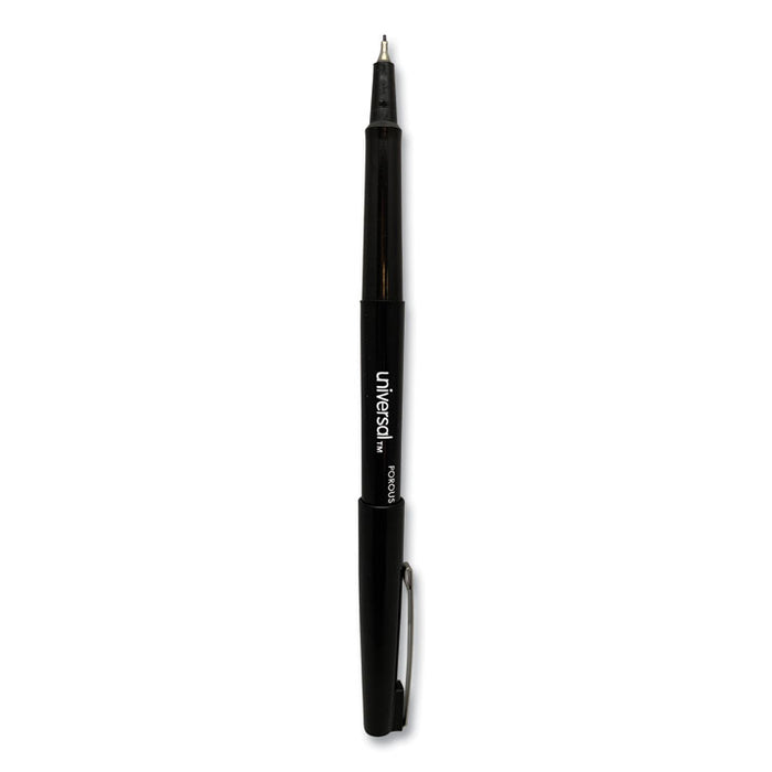 Stick Porous Point Pen, Medium 0.7mm, Black Ink/Barrel, Dozen