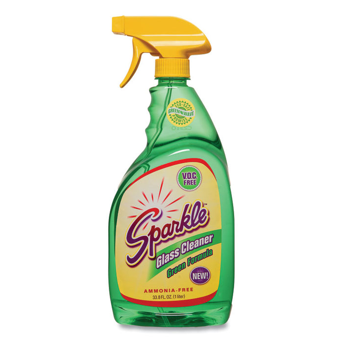 Green Formula Glass Cleaner, 33.8 oz Bottle, 12/Carton