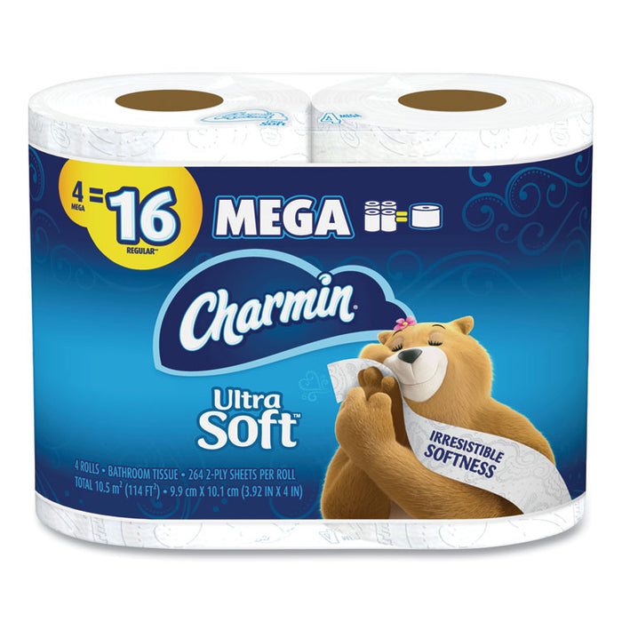 Ultra Soft Bathroom Tissue, Septic Safe, 2-Ply, White, 4 x 3.92, 264 Sheets/Roll, 4 Rolls/Pack, 6 Packs/Carton