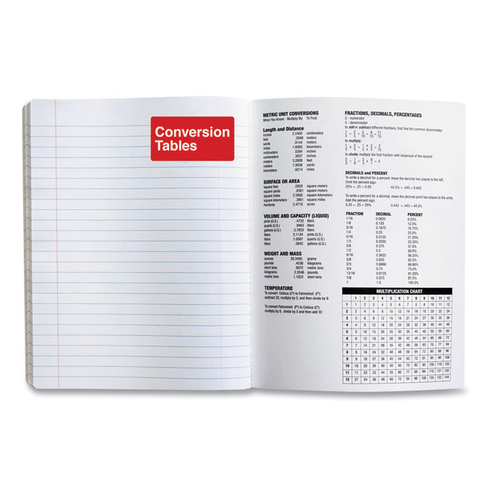 Composition Book, Wide/Legal Rule, Black Marble Cover, 9.75 x 7.5, 100 Sheets, 6/Pack