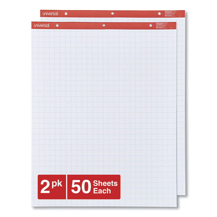 Easel Pads/Flip Charts, Quadrille Rule (1 sq/in), 27 x 34, White, 50 Sheets, 2/Carton