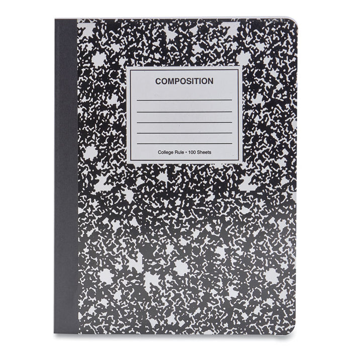 Composition Book, Medium/College Rule, Black Marble Cover, 9.75 x 7.5, 100 Sheets
