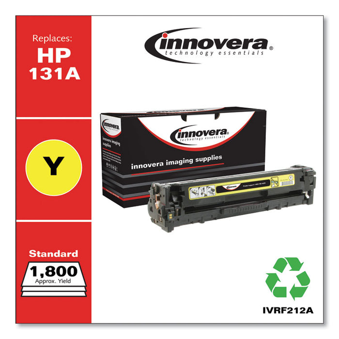 Remanufactured Yellow Toner Cartridge, Replacement for HP 131A (CF212A), 1,800 Page-Yield