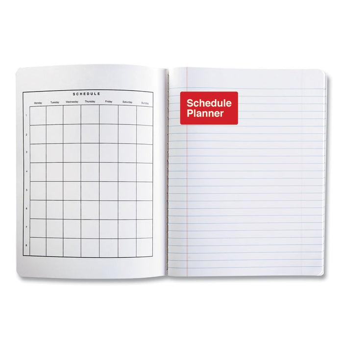 Composition Book, Wide/Legal Rule, Black Marble Cover, 9.75 x 7.5, 100 Sheets, 6/Pack