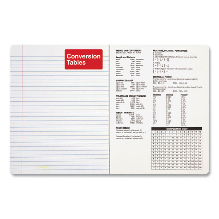 Composition Book, Medium/College Rule, Black Marble Cover, 9.75 x 7.5, 100 Sheets, 6/Pack