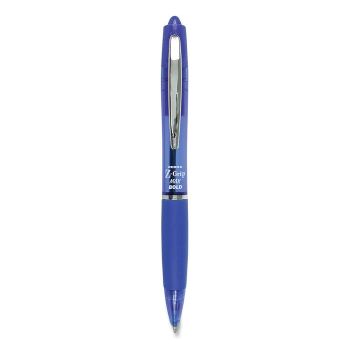 Z-Grip MAX Retractable Ballpoint Pen, 1.2mm, Blue Ink, Translucent Blue Barrel, Dozen