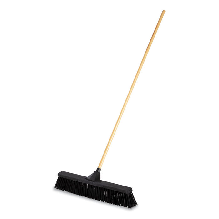 Push Brooms, 24", PP Bristles, For Rough Floor Surfaces, Black