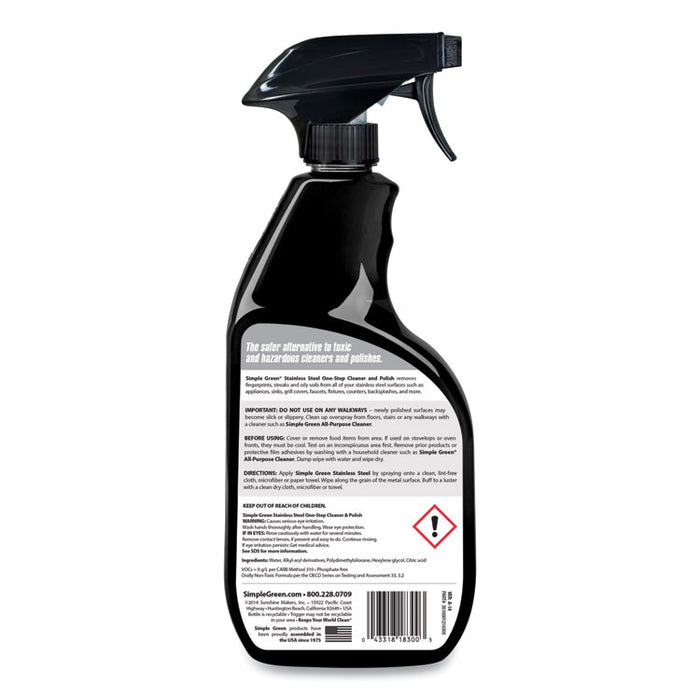 Stainless Steel One-Step Cleaner and Polish, 32 oz Spray Bottle