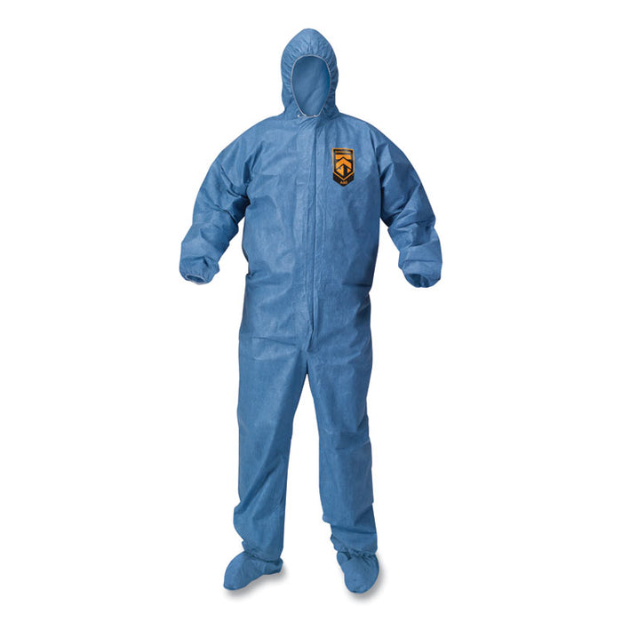A65 Hood & Boot Flame-Resistant Coveralls, Blue, 2X-Large, 25/Carton