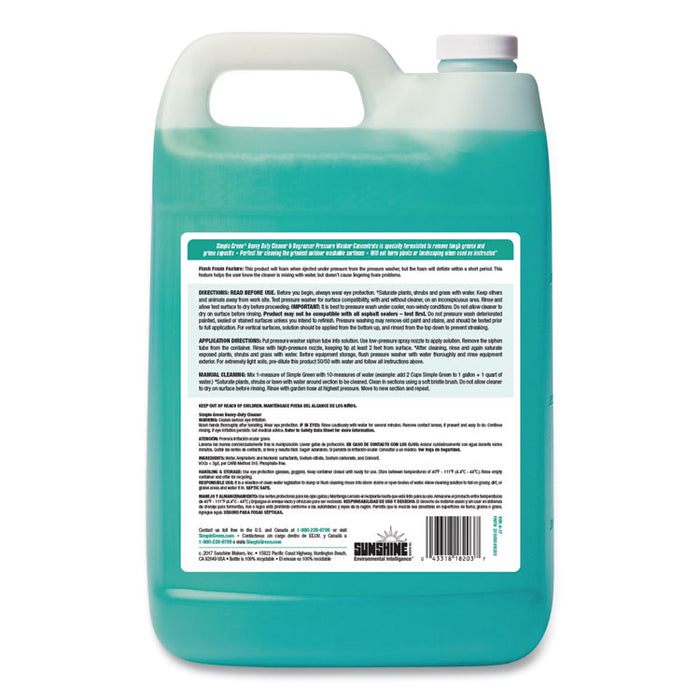 Heavy-Duty Cleaner and Degreaser Pressure Washer Concentrate, 1 gal Bottle, 4/Carton