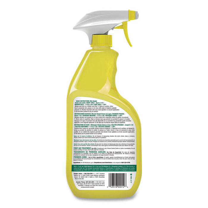 Industrial Cleaner and Degreaser, Concentrated, Lemon, 24 oz Bottle, 12/Carton