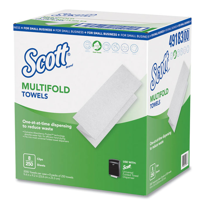 Multi-Fold Paper Towels, 9.2 x 9.4, White, 250/Pack, 8 Packs/Carton