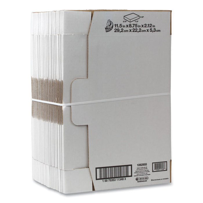 Self-Locking Mailing Box, Regular Slotted Container (RSC), 11.5" x 8.75" x 2.13", White, 25/Pack
