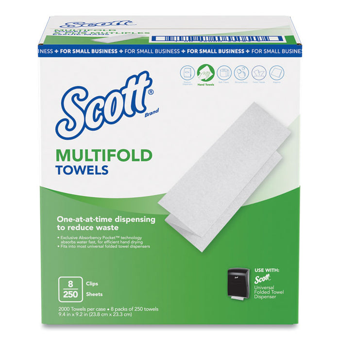 Multi-Fold Paper Towels, 9.2 x 9.4, White, 250/Pack, 8 Packs/Carton