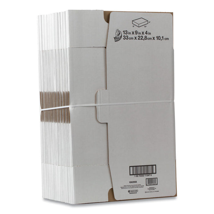 Self-Locking Mailing Box, Regular Slotted Container (RSC), 13" x 9" x 4", White, 25/Pack