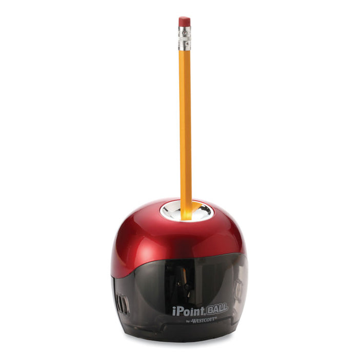 iPoint Ball Battery Sharpener, Battery-Powered, 3" x 3" x 3.25", Red/Black