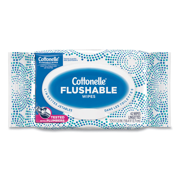 Fresh Care Flushable Cleansing Cloths, 3.73 x 5.5, White, 84/Pack, 8 Packs/Carton