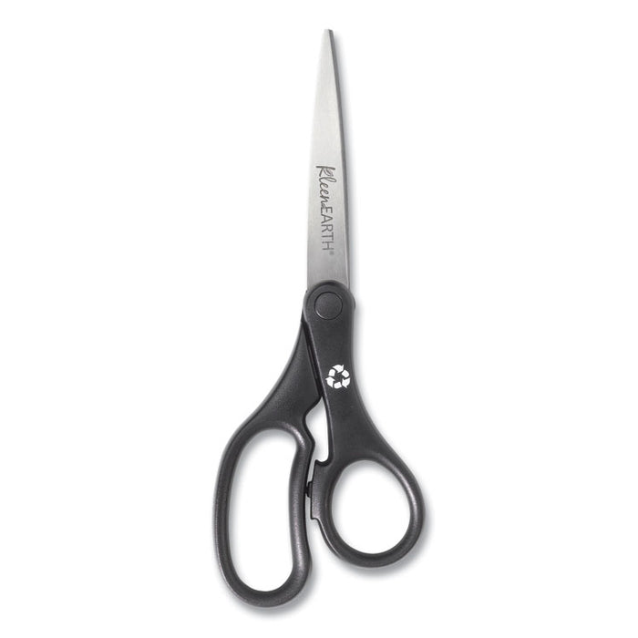 KleenEarth Basic Plastic Handle Scissors, 8" Long, 3.25" Cut Length, Black Straight Handle