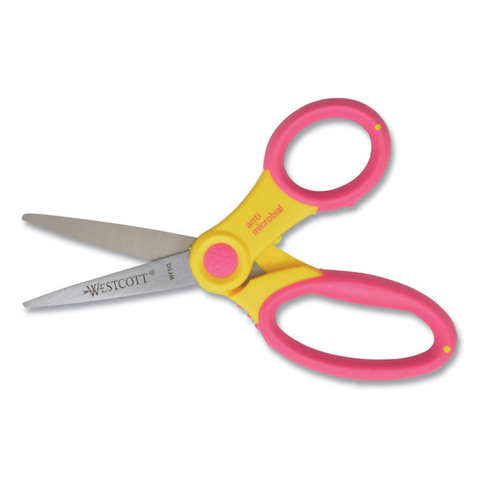 Ultra Soft Handle Scissors with Antimicrobial Protection, 5" Long, 2" Cut Length, Randomly Assorted Straight Handles