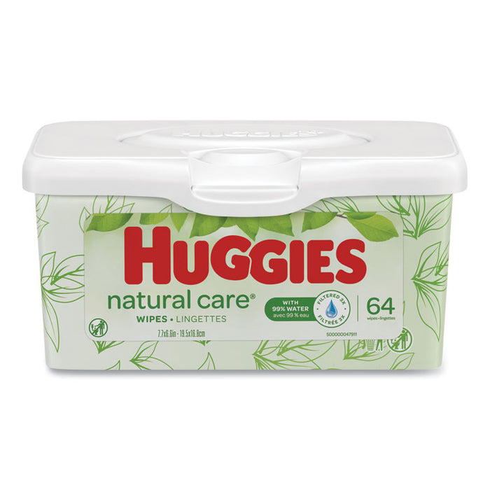 Natural Care Baby Wipes, Unscented, White, 64/Tub, 4 Tub/Carton