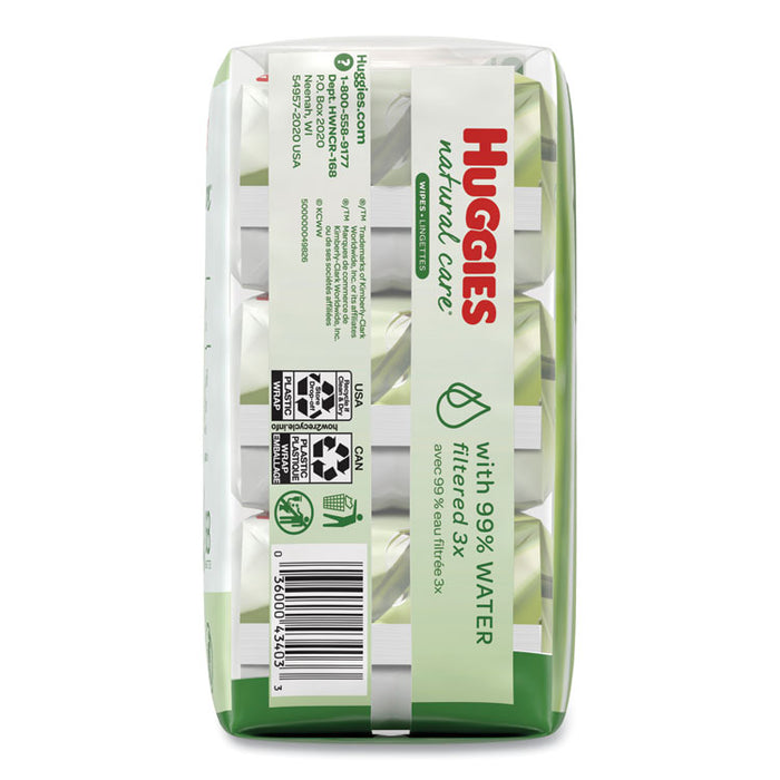 Natural Care Baby Wipes, Unscented, White, 56/Pack, 3-Pack/Box, 3 Box/Carton