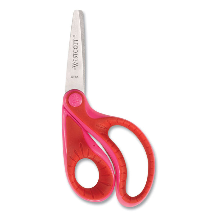 Ergo Jr. Kids' Scissors, Pointed Tip, 5" Long, 1.5" Cut Length, Randomly Assorted Straight Handles