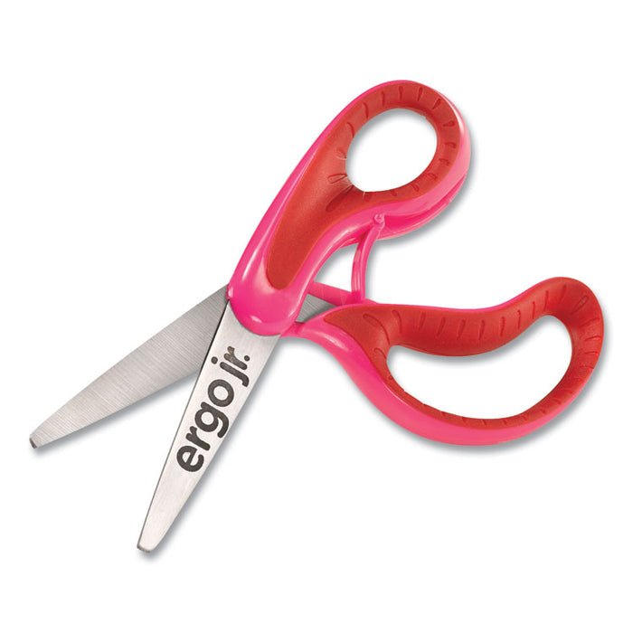 Ergo Jr. Kids' Scissors, Rounded Tip, 5" Long, 1.5" Cut Length, Randomly Assorted Offset Handles