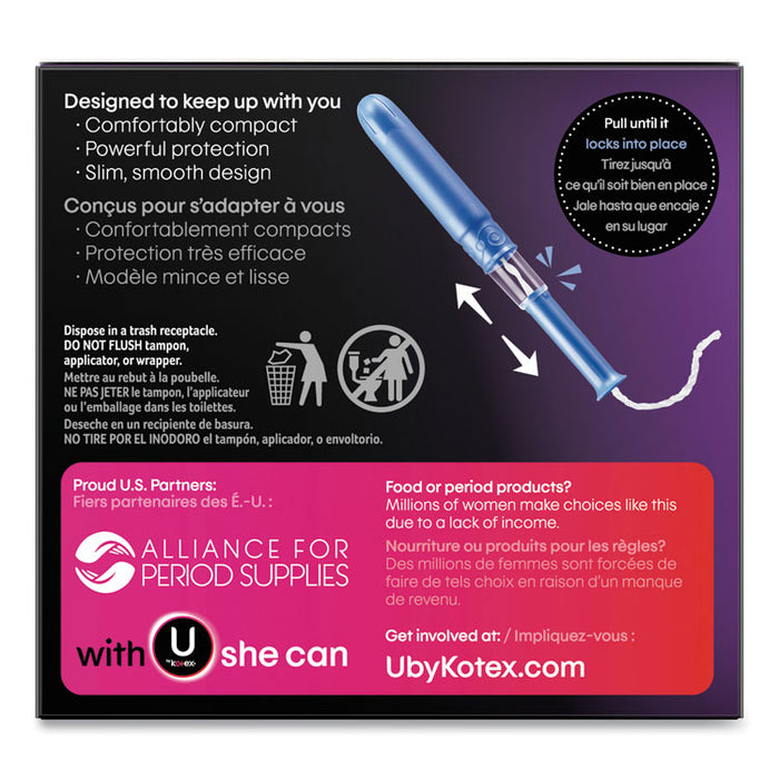 U by Kotex Click Compact Tampons, Super, 18/Pack