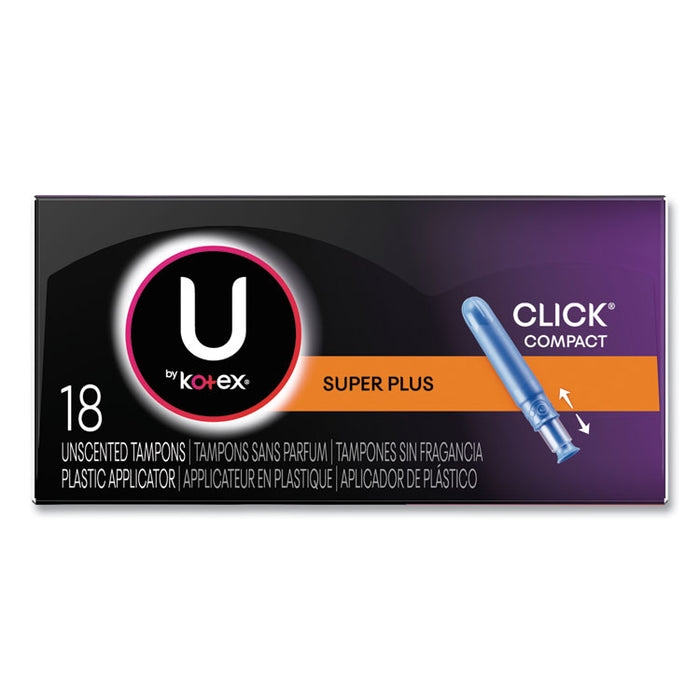 U by Kotex Click Compact Tampons, Super, 18/Pack