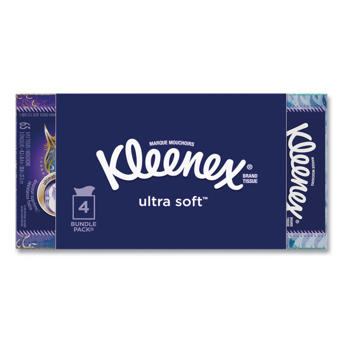 Ultra Soft Facial Tissue, 3-Ply, White, 8.75 x 4.5, 65 Sheets/Box, 4 Boxes/Pack, 12 Packs/Carton