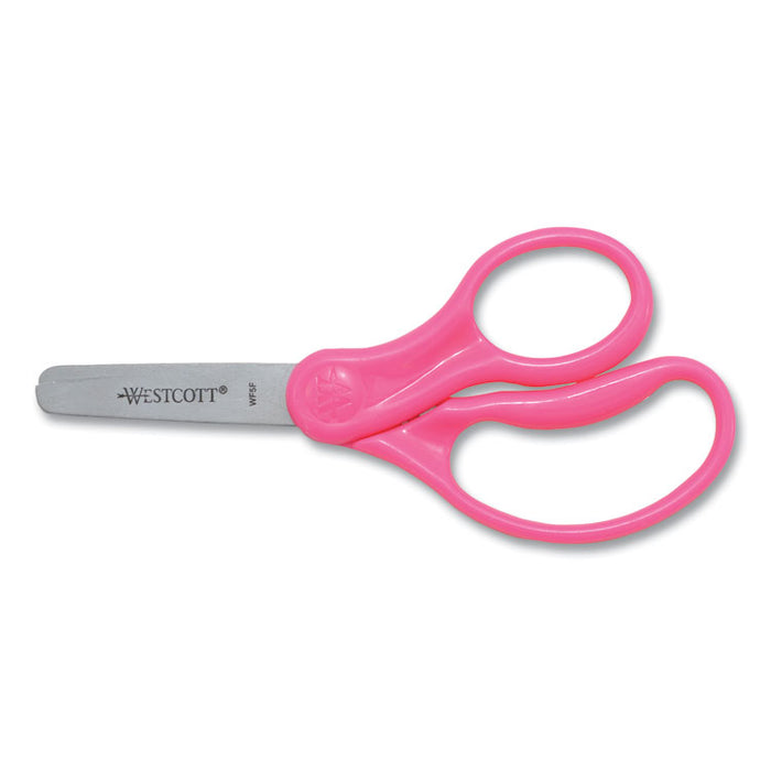 For Kids Scissors, Rounded Tip, 5" Long, 1.75" Cut Length, Randomly Assorted Straight Handles